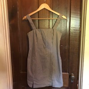 Sage green pinstripe mini dress!